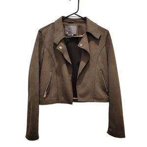 Anthropologie Brown/Green Suede Jacket